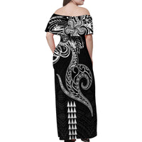 Hawaii Valentine Family Matching Off Shoulder Maxi Dress and Hawaiian Shirt Kakau Polynesian Heart LT01 - Polynesian Pride