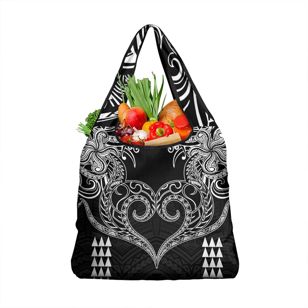 Hawaii Valentine Grocery Bag Kakau Polynesian Heart