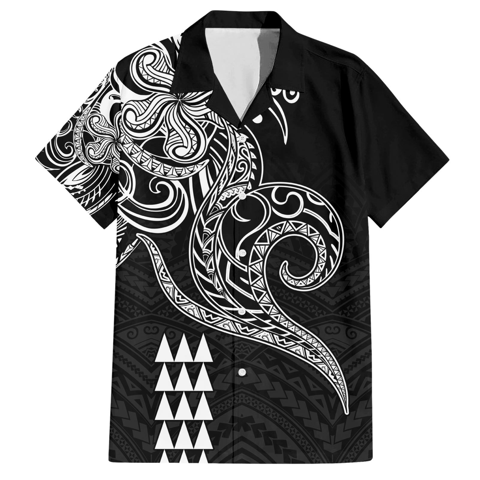 Hawaii Valentine Hawaiian Shirt Kakau Polynesian Heart LT01 Black - Polynesian Pride