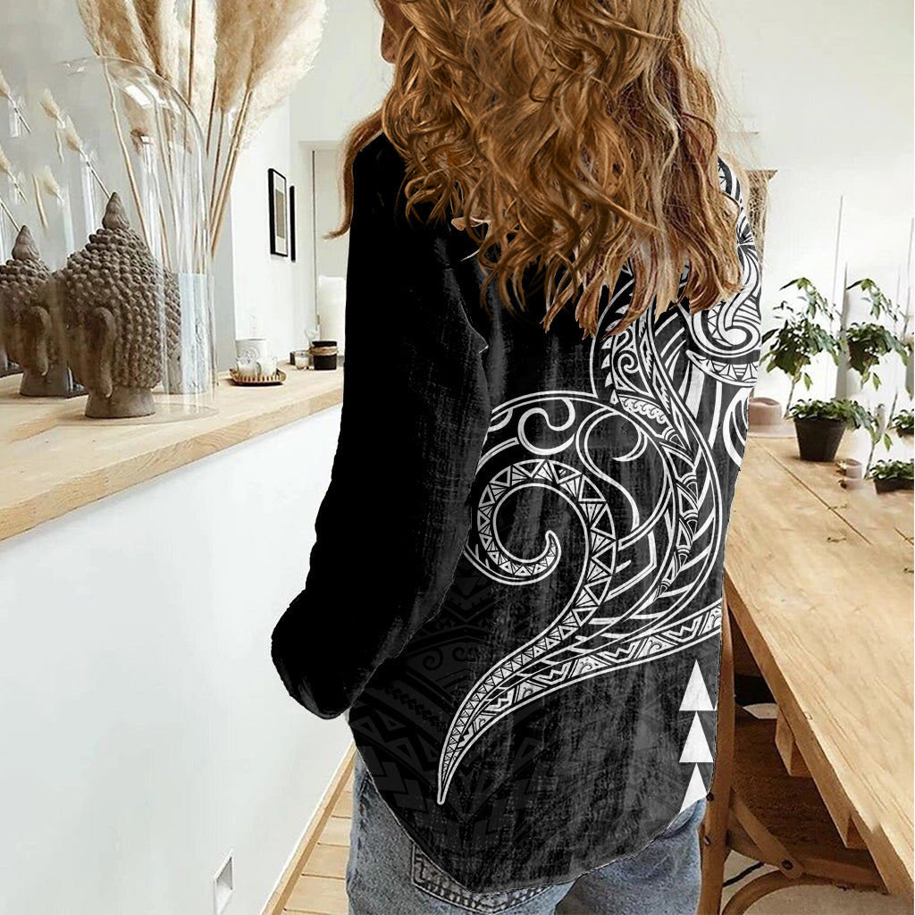 Hawaii Valentine Women Casual Shirt Kakau Polynesian Heart LT01 - Polynesian Pride