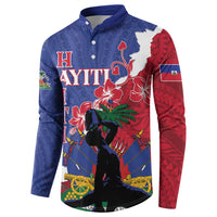 Personalised Haiti Le Marron Inconnu Button Sweatshirt Dashiki Mix Polynesian Pattern