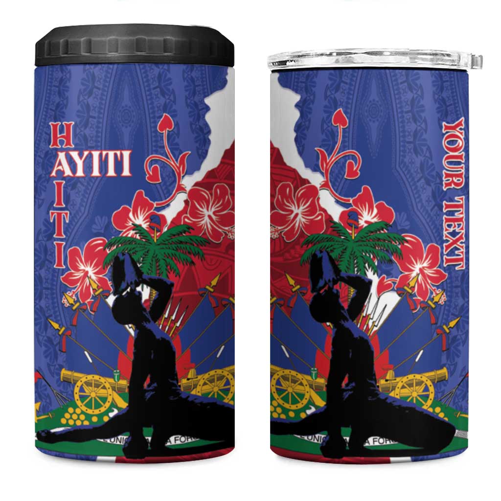 Personalised Haiti Le Marron Inconnu 4 in 1 Can Cooler Tumbler Dashiki Mix Polynesian Pattern