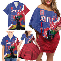 Personalised Haiti Le Marron Inconnu Family Matching Off Shoulder Short Dress and Hawaiian Shirt Dashiki Mix Polynesian Pattern LT01 - Polynesian Pride