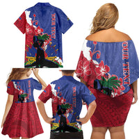 Personalised Haiti Le Marron Inconnu Family Matching Off Shoulder Short Dress and Hawaiian Shirt Dashiki Mix Polynesian Pattern LT01 - Polynesian Pride