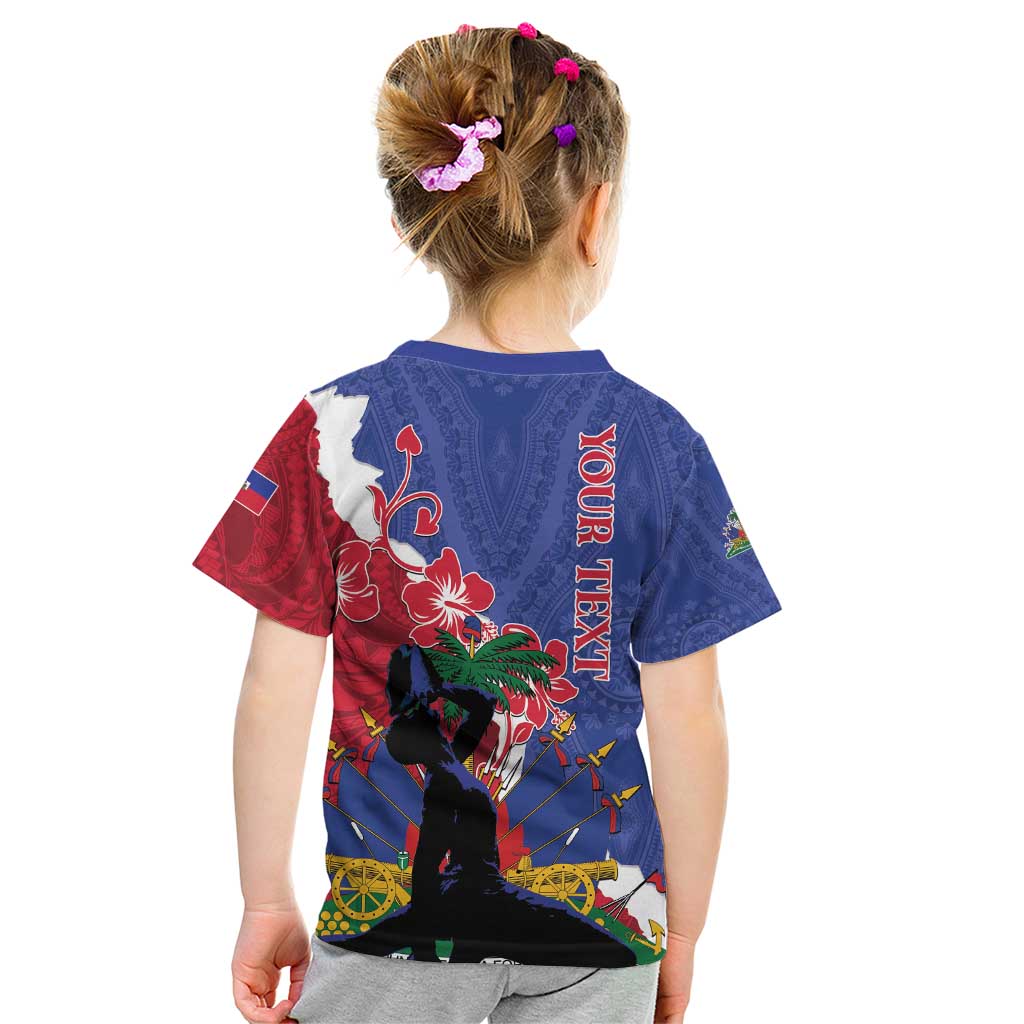 Personalised Haiti Le Marron Inconnu Kid T Shirt Dashiki Mix Polynesian Pattern