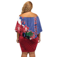Personalised Haiti Le Marron Inconnu Off Shoulder Short Dress Dashiki Mix Polynesian Pattern
