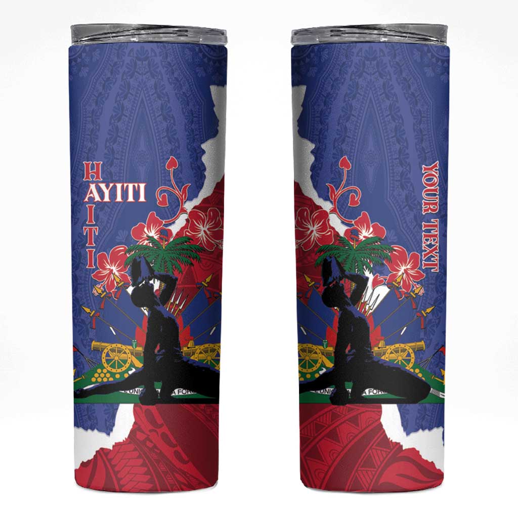 Personalised Haiti Le Marron Inconnu Skinny Tumbler Dashiki Mix Polynesian Pattern