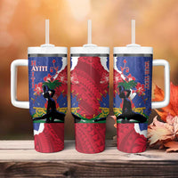 Personalised Haiti Le Marron Inconnu Tumbler With Handle Dashiki Mix Polynesian Pattern