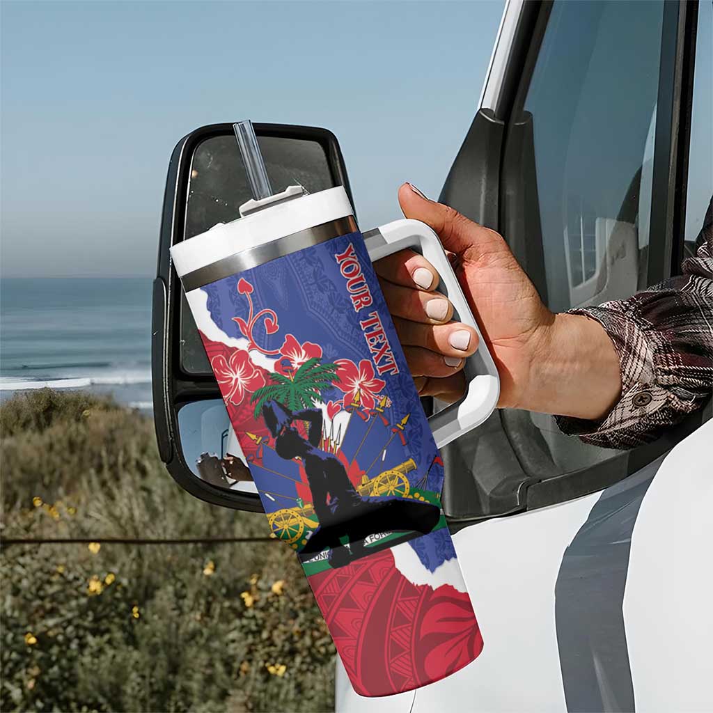 Personalised Haiti Le Marron Inconnu Tumbler With Handle Dashiki Mix Polynesian Pattern