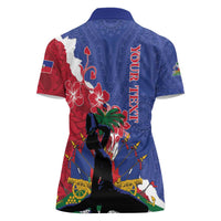 Personalised Haiti Le Marron Inconnu Women Polo Shirt Dashiki Mix Polynesian Pattern