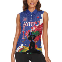 Personalised Haiti Le Marron Inconnu Women Sleeveless Polo Shirt Dashiki Mix Polynesian Pattern LT01 - Polynesian Pride