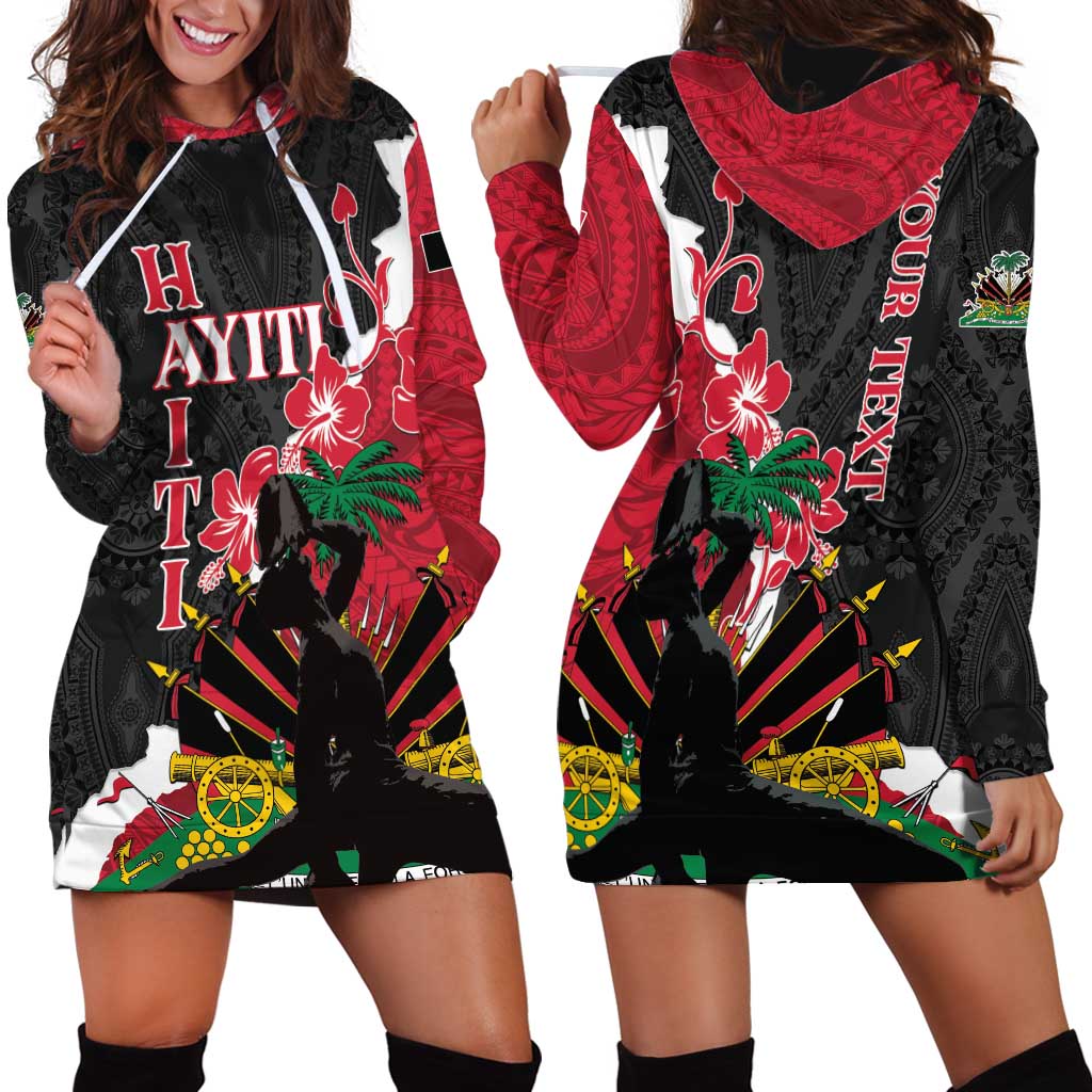 Personalised Ayiti Neg Marron Hoodie Dress Dashiki Mix Polynesian Pattern
