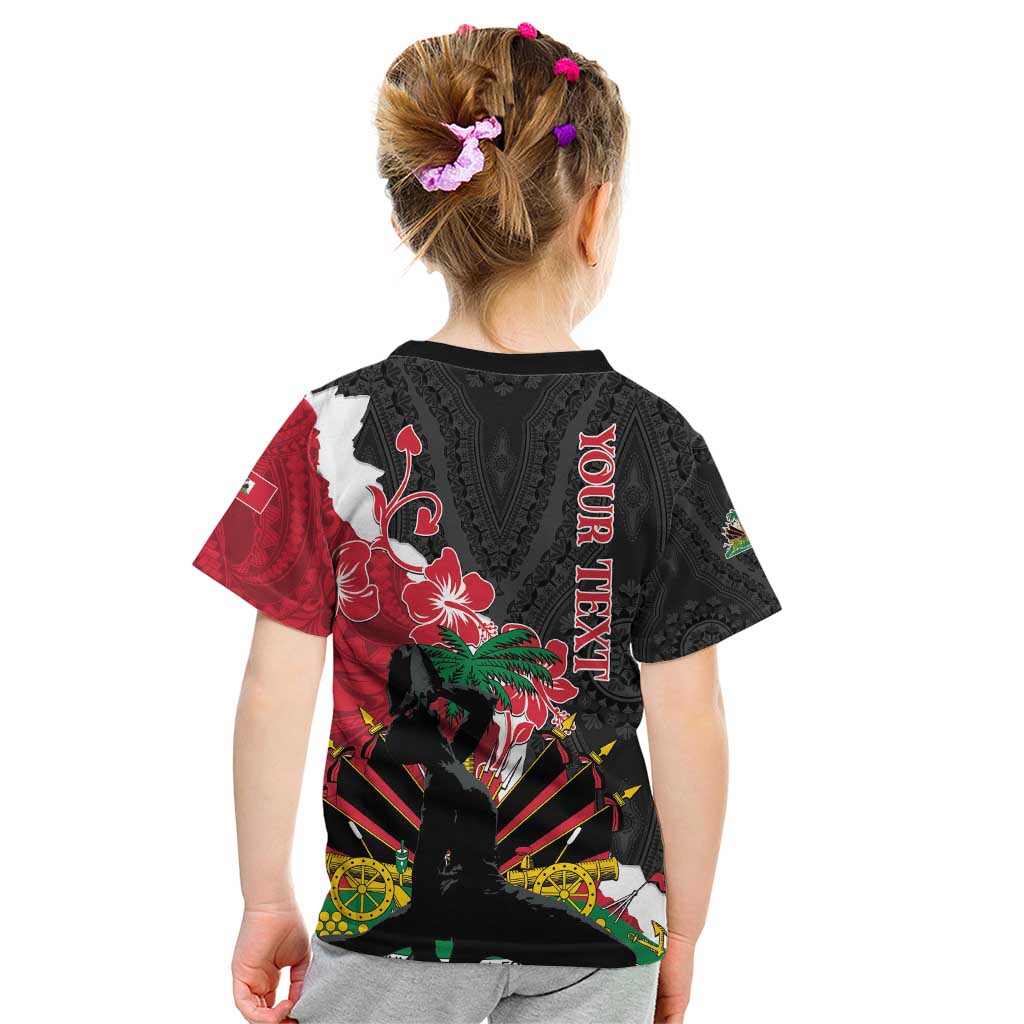 Personalised Ayiti Neg Marron Kid T Shirt Dashiki Mix Polynesian Pattern