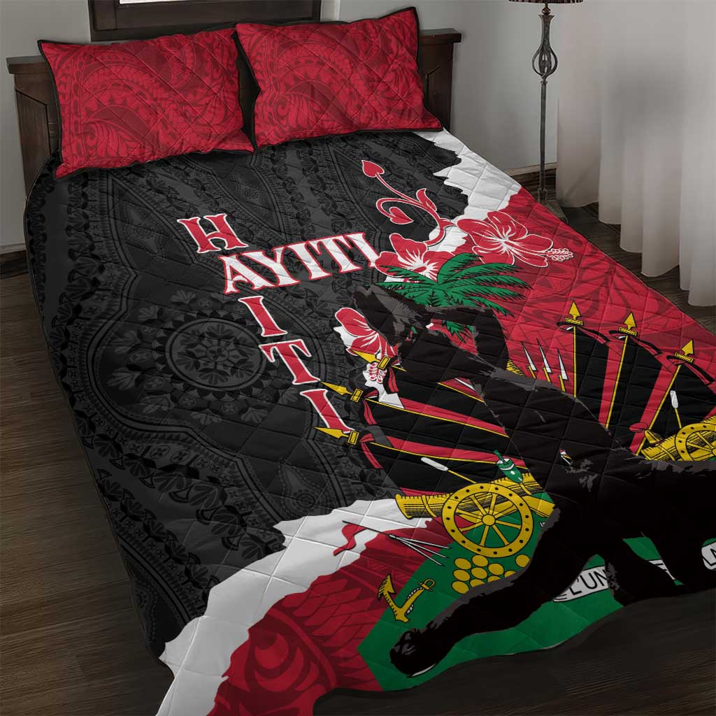 Ayiti Neg Marron Quilt Bed Set Dashiki Mix Polynesian Pattern