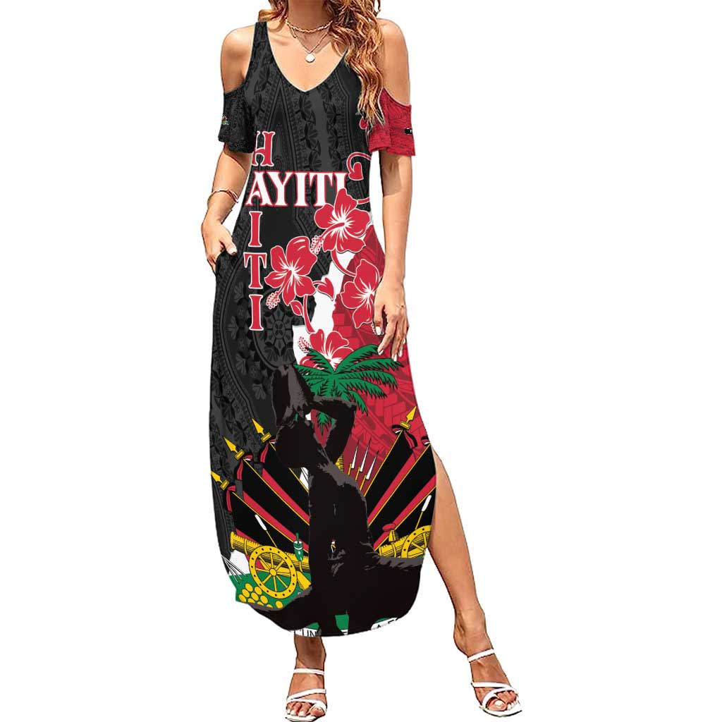 Personalised Ayiti Neg Marron Summer Maxi Dress Dashiki Mix Polynesian Pattern