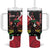 Personalised Ayiti Neg Marron Tumbler With Handle Dashiki Mix Polynesian Pattern