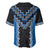 Blue Niho Taniwha Mix Poutama Baseball Jersey Unique Taniko Aotearoa