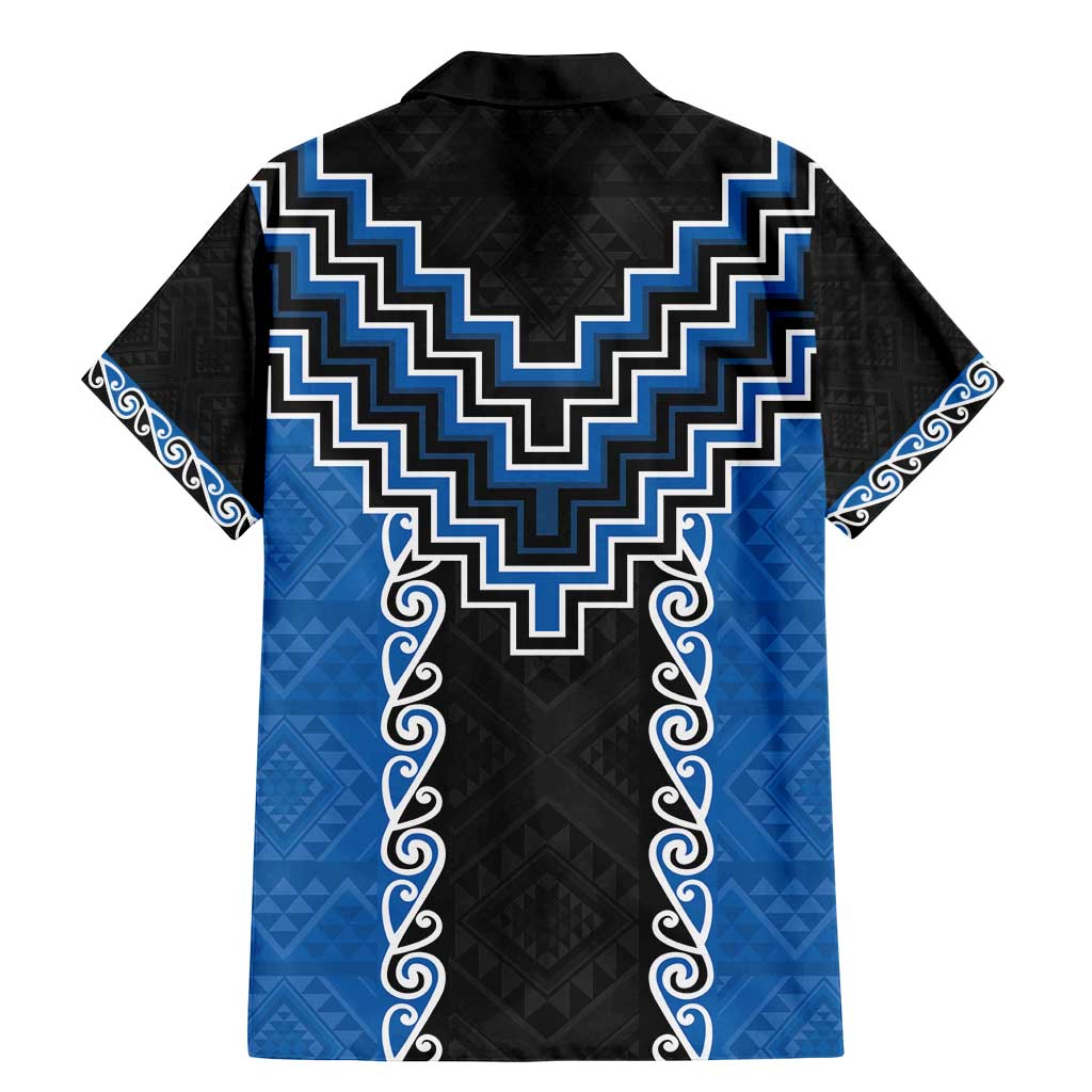 Blue Niho Taniwha Mix Poutama Family Matching Mermaid Dress and Hawaiian Shirt Unique Taniko Aotearoa