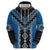 Blue Niho Taniwha Mix Poutama Hoodie Unique Taniko Aotearoa