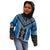 Blue Niho Taniwha Mix Poutama Kid Hoodie Unique Taniko Aotearoa