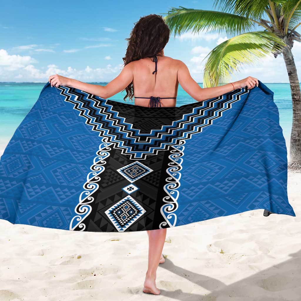 Blue Niho Taniwha Mix Poutama Sarong Unique Taniko Aotearoa
