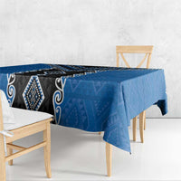Blue Niho Taniwha Mix Poutama Tablecloth Unique Taniko Aotearoa