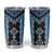 Blue Niho Taniwha Mix Poutama Tumbler Cup Unique Taniko Aotearoa