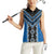 Blue Niho Taniwha Mix Poutama Women Sleeveless Polo Shirt Unique Taniko Aotearoa