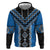 Blue Niho Taniwha Mix Poutama Zip Hoodie Unique Taniko Aotearoa