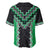 Green Niho Taniwha Mix Poutama Baseball Jersey Unique Taniko Aotearoa