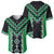 Green Niho Taniwha Mix Poutama Baseball Jersey Unique Taniko Aotearoa