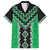 Green Niho Taniwha Mix Poutama Family Matching Off Shoulder Short Dress and Hawaiian Shirt Unique Taniko Aotearoa