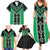 Green Niho Taniwha Mix Poutama Family Matching Summer Maxi Dress and Hawaiian Shirt Unique Taniko Aotearoa