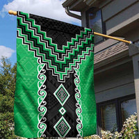 Green Niho Taniwha Mix Poutama Garden Flag Unique Taniko Aotearoa