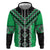 Green Niho Taniwha Mix Poutama Hoodie Unique Taniko Aotearoa