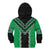 Green Niho Taniwha Mix Poutama Kid Hoodie Unique Taniko Aotearoa