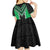 Green Niho Taniwha Mix Poutama Kid Short Sleeve Dress Unique Taniko Aotearoa