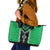 Green Niho Taniwha Mix Poutama Leather Tote Bag Unique Taniko Aotearoa