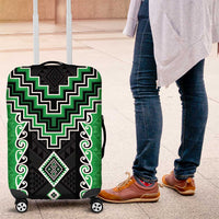 Green Niho Taniwha Mix Poutama Luggage Cover Unique Taniko Aotearoa