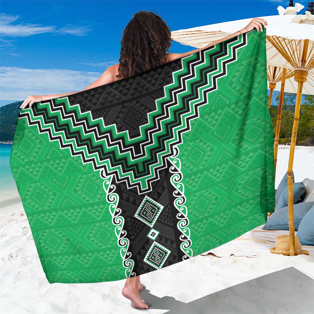 Green Niho Taniwha Mix Poutama Sarong Unique Taniko Aotearoa