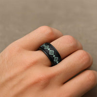 Green Niho Taniwha Mix Poutama Spinner Ring Unique Taniko Aotearoa - Polynesian Pride