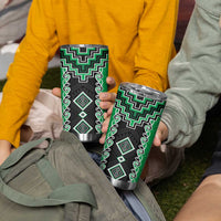 Green Niho Taniwha Mix Poutama Tumbler Cup Unique Taniko Aotearoa