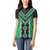 Green Niho Taniwha Mix Poutama Women Polo Shirt Unique Taniko Aotearoa