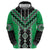 Green Niho Taniwha Mix Poutama Zip Hoodie Unique Taniko Aotearoa