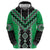 Green Niho Taniwha Mix Poutama Zip Hoodie Unique Taniko Aotearoa