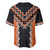 Orange Niho Taniwha Mix Poutama Baseball Jersey Unique Taniko Aotearoa