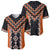Orange Niho Taniwha Mix Poutama Baseball Jersey Unique Taniko Aotearoa