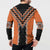 Orange Niho Taniwha Mix Poutama Button Sweatshirt Unique Taniko Aotearoa