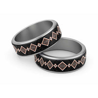 Orange Niho Taniwha Mix Poutama Classic Ring Unique Taniko Aotearoa - Polynesian Pride