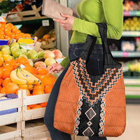 Orange Niho Taniwha Mix Poutama Grocery Bag Unique Taniko Aotearoa